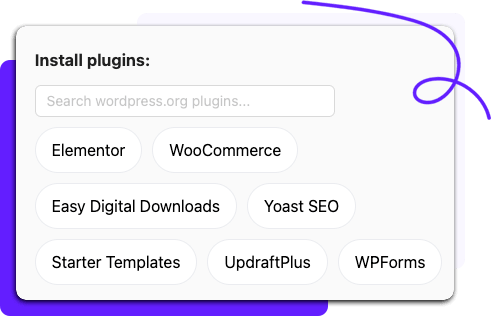 Pre-install plugins and themes