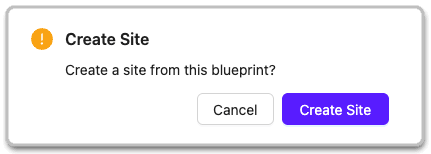 Create site from blueprint